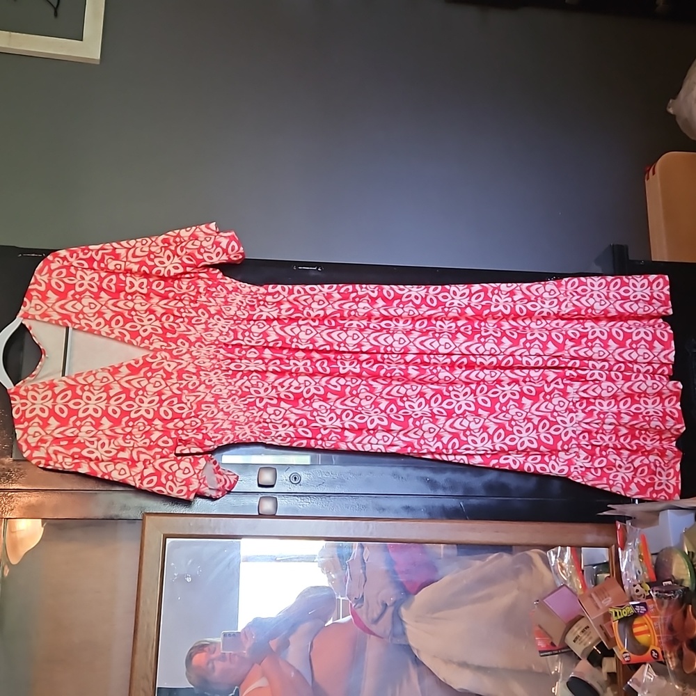 Coral print maxi dress